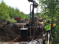 Leachate collection system installation and construction